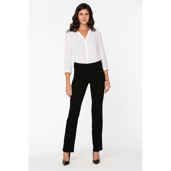 NYDJ Jeans Marilyn‎ Straight Jeans, Size 14, Faded Black - Picture 1 of 9